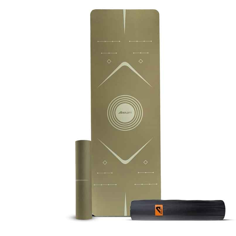 Boldfit Unisex Yoga Mat With Bag 6mm Alignment TPE Rubber Material Extra Thick - Hemlock