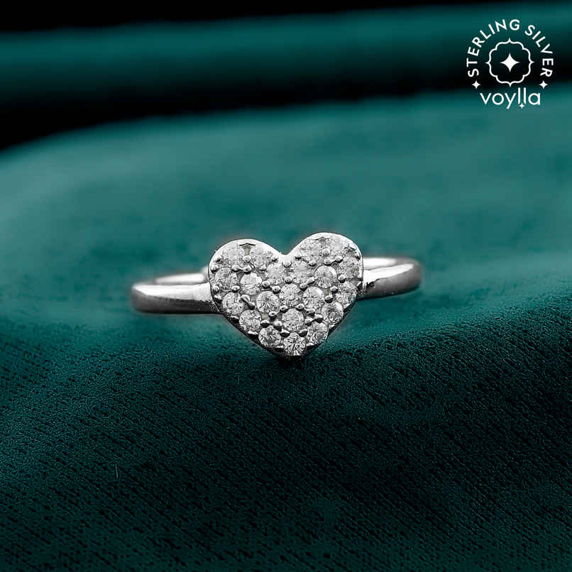 Voylla Valentine's Day Timeless Heart Silver Ring
