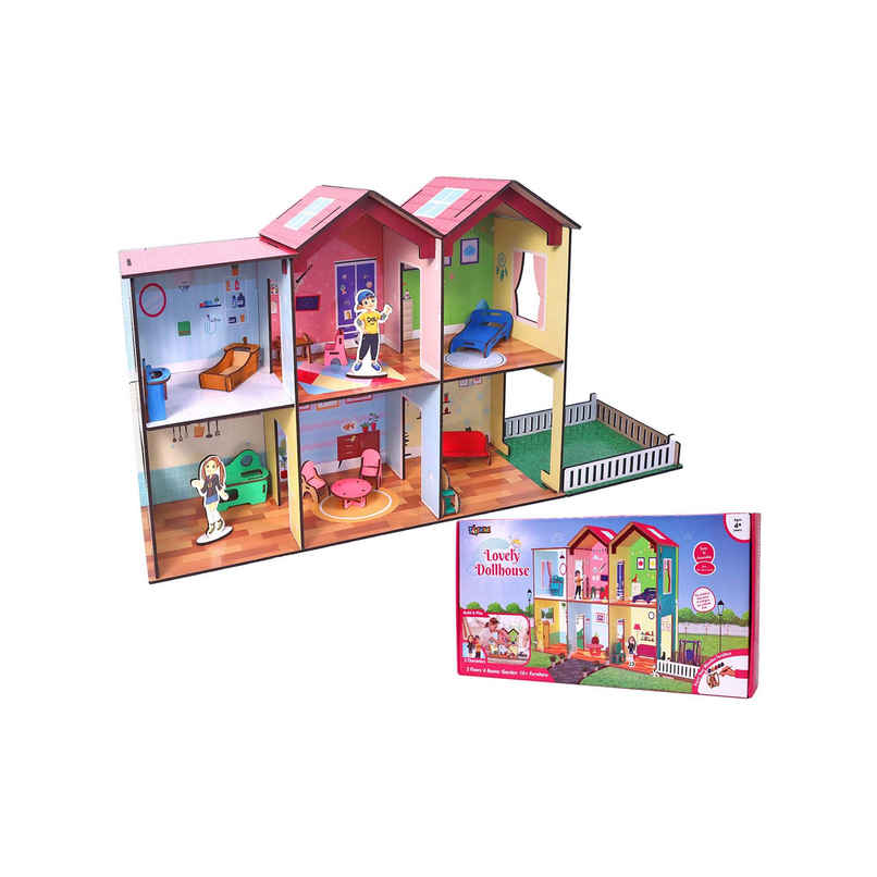 Toyshine Big Size Wooden Diy Doll House Learning Game (4 - 10 Years)