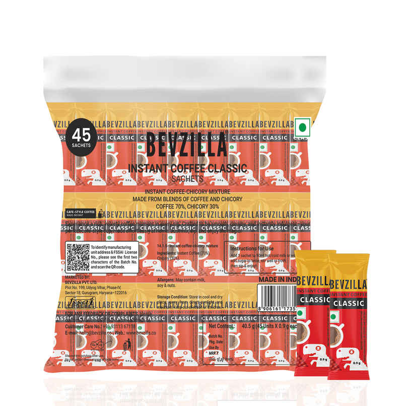 Bevzilla 45 Classic Instant Coffee Powder Sachets Bevzilla 45 Classic Instant Coffee Powder Sachets