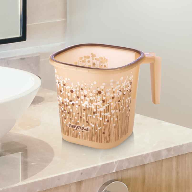 Nayasa Plastic Funk 1.5 Litre Durable & Unbreakable Bath Mug | Brown