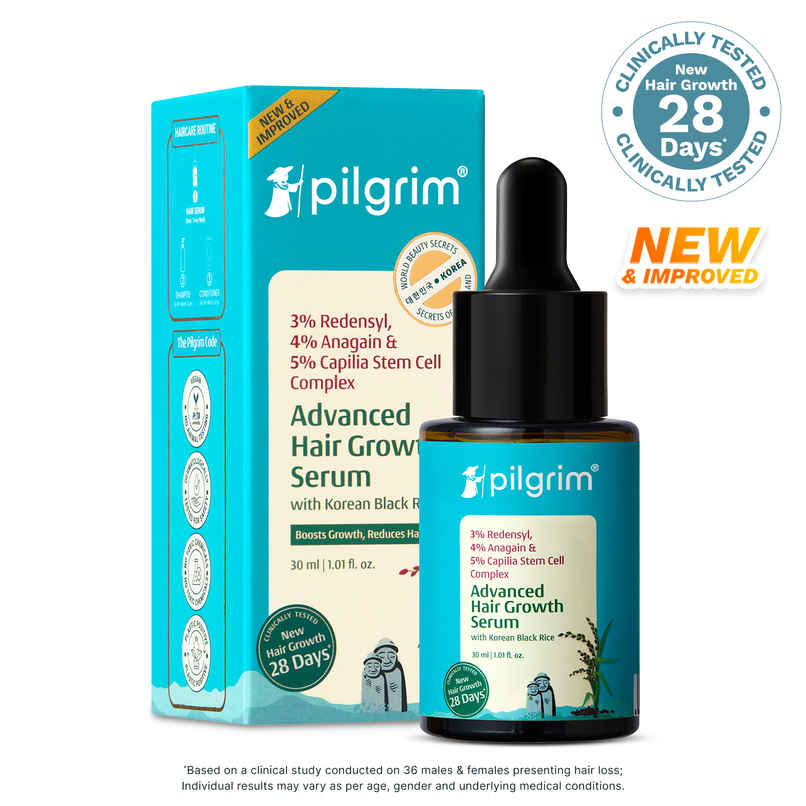 Pilgrim Advanced Hair Growth Serum with Redensyl & Anagain Reduces Hair Fall & Boosts Hair Growth Pilgrim Advanced Hair Growth Serum with Redensyl & Anagain Reduces Hair Fall & Boosts Hair Growth