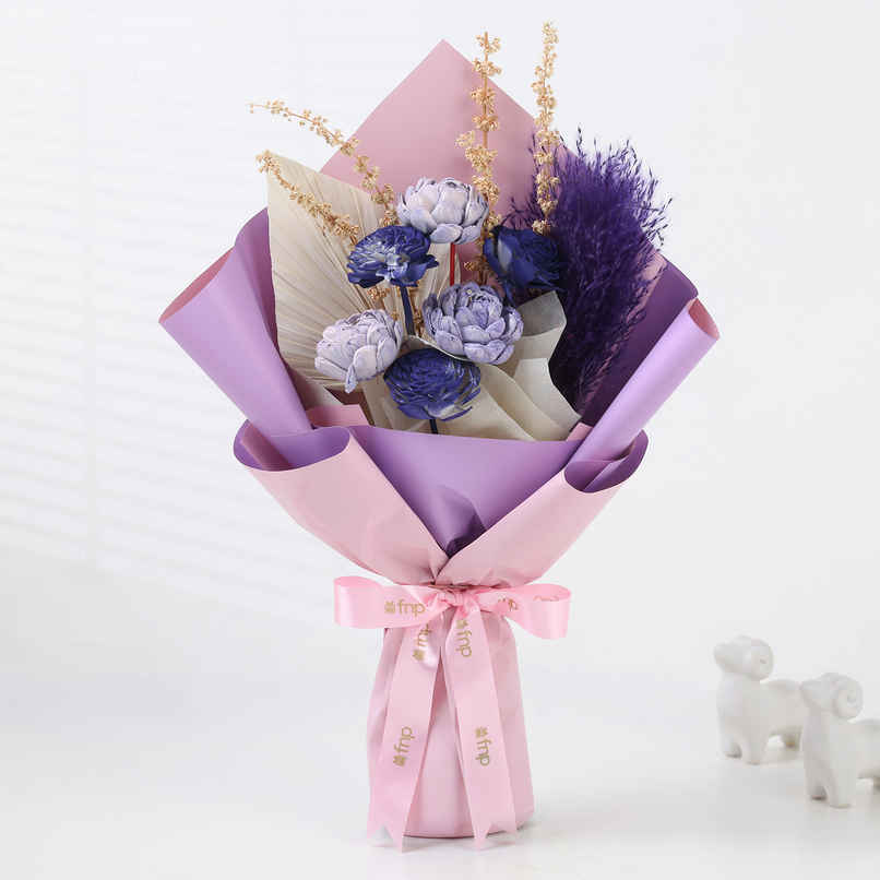 Wildflower Shola Pith Flower Whisper Bouquet | Gift Set | FNP