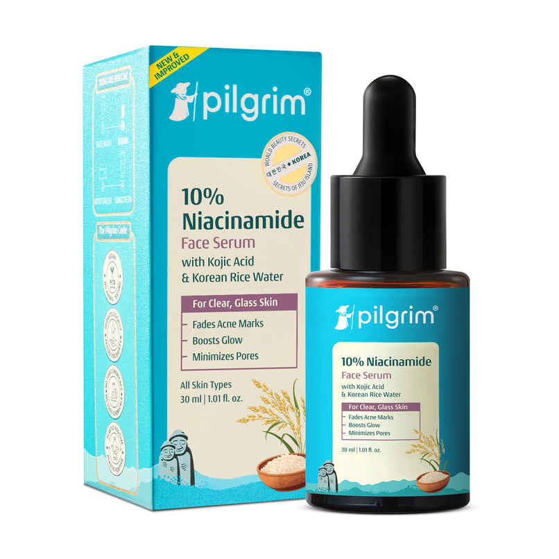 Pilgrim 10% Niacinamide Face Serum with Kojic Acid for Acne Marks, Clear & Glowing Skin