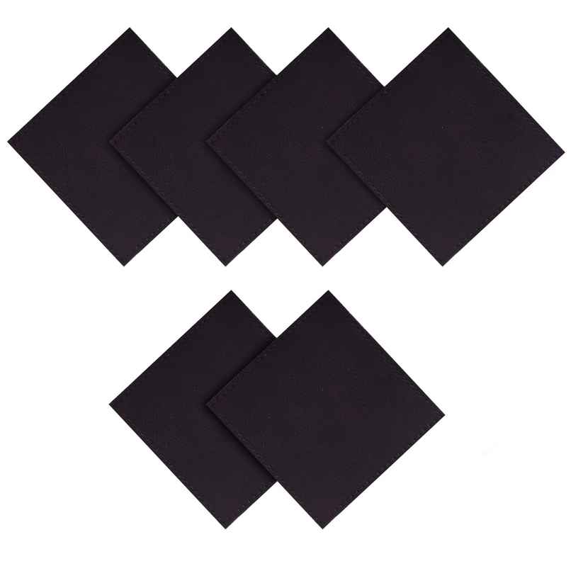 Kuber Industries Soft Leather Tea Coaster with Stand for Tea,Dining Home Decor, Set of 6 | Brown