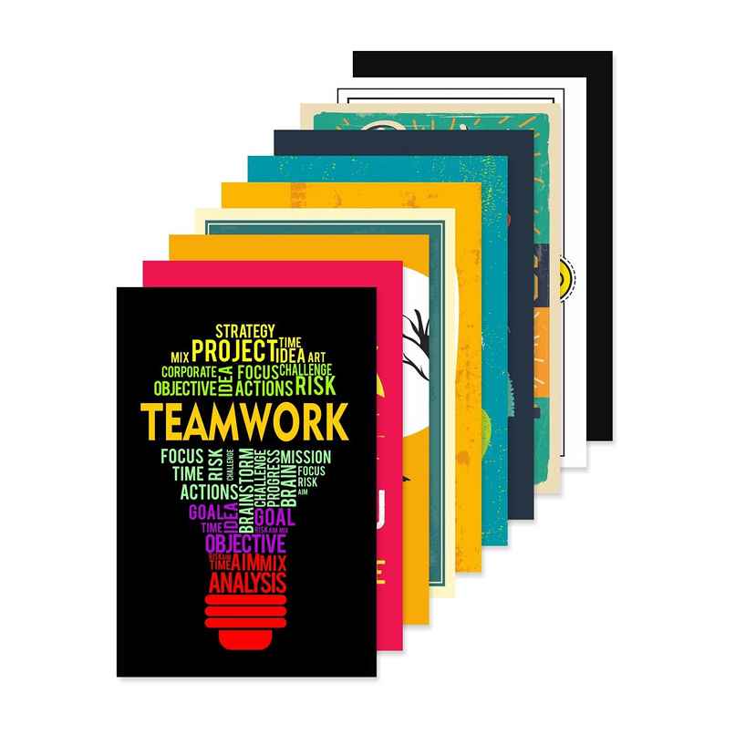 Paper Plane Design Wall Posters For Office Decor | Set of 10 | Size | 12 Inch x 18 Inch | D19