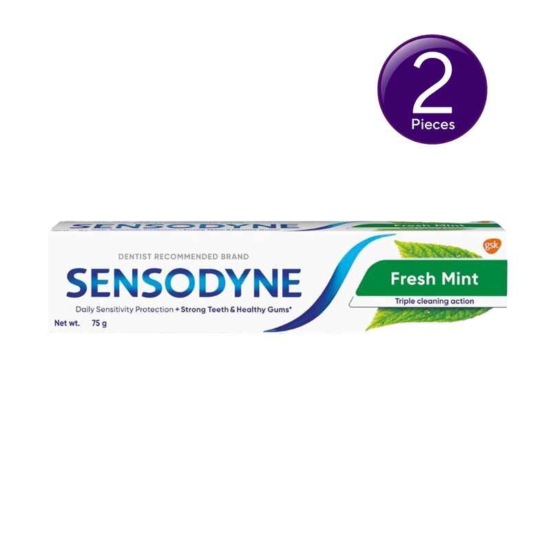 Sensodyne Fresh Mint Toothpaste (Strong Mint Flavour), Daily Sensitivity Protection Paste | Combo