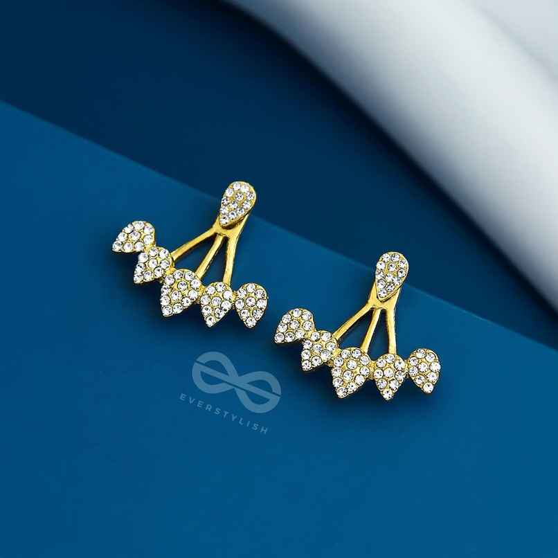 Everstylish The Arctic Shrub-Golden Rhinestones Ear Jackets