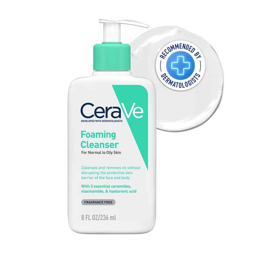 CeraVe Foaming Cleanser Face Wash For Oily Skin With Hyaluronic Acid, Ceramides & Niacinamide CeraVe Foaming Cleanser Face Wash For Oily Skin With Hyaluronic Acid, Ceramides & Niacinamide