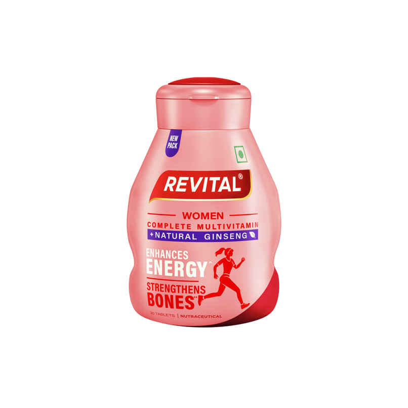 Revital H for Woman with Multivitamins,Calcium& Natural Ginseng for Daily Immunity(30 Tablets)