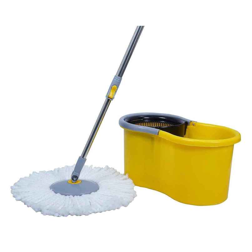 Esquire Elegant 360 Spin Bucket Mop Set With a Microfiber Refill - Yellow Color Esquire Elegant 360 Spin Bucket Mop Set With a Microfiber Refill - Yellow Color
