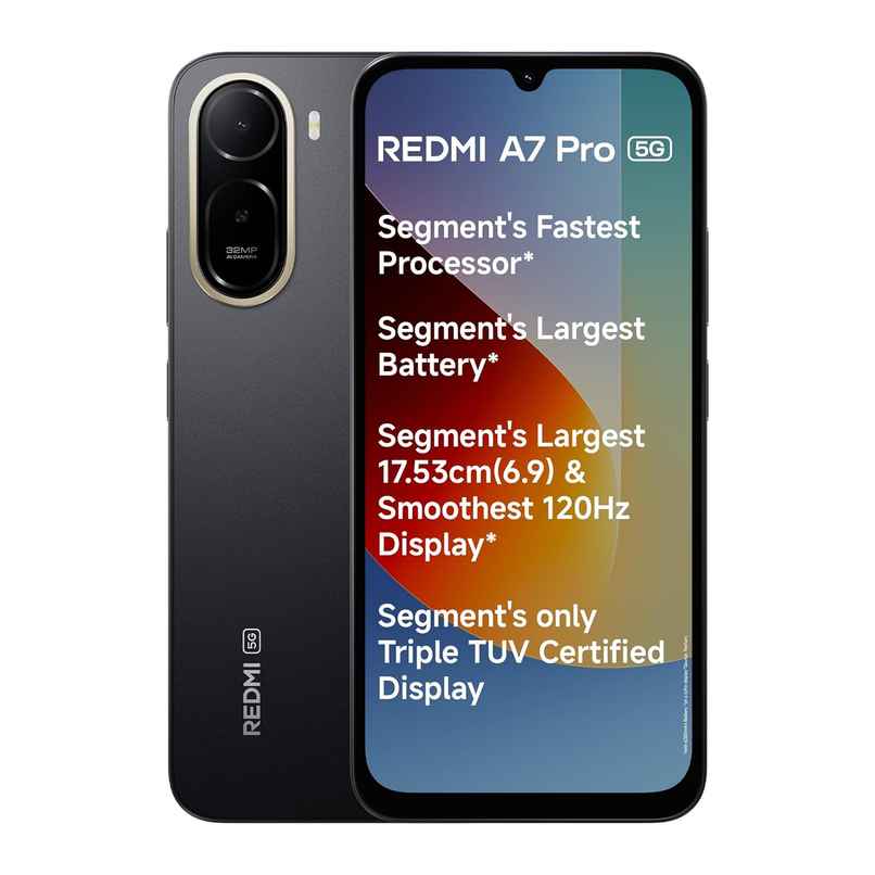 Redmi A7 Pro 5G | 4 GB RAM | 128 GB Storage | 6.9 inch Display | 5G | Black Redmi A7 Pro 5G | 4 GB RAM | 128 GB Storage | 6.9 inch Display | 5G | Black