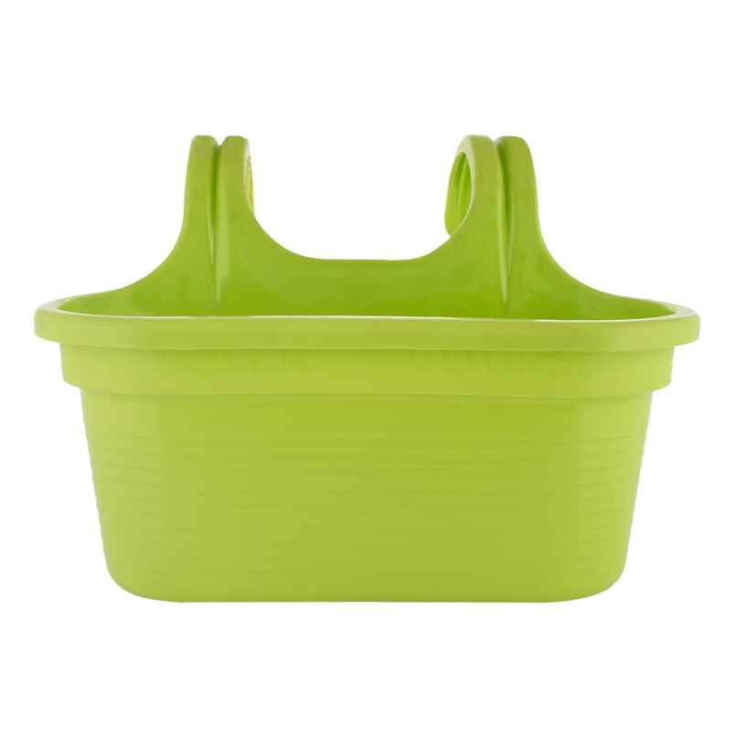Kuber Industries Double Hook Plastic Hanging Flower Pot for Home & Garden|12 Inch|Green Kuber Industries Double Hook Plastic Hanging Flower Pot for Home & Garden|12 Inch|Green