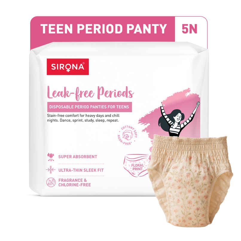 Sirona Disposable Seamless Teens Period Panties | Floral