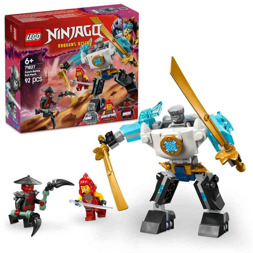 LEGO NINJAGO Zaneos Battle Suit Mech Pretend Play Toy Set 71827 Building Blocks Toys LEGO NINJAGO Zaneos Battle Suit Mech Pretend Play Toy Set 71827 Building Blocks Toys