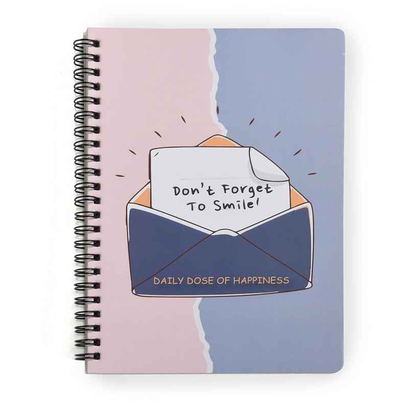 Papboo Dot Grid Spiral Wiro Notebook (120 Pages, 21 x 15 cm, 90 Gsm - Smile)