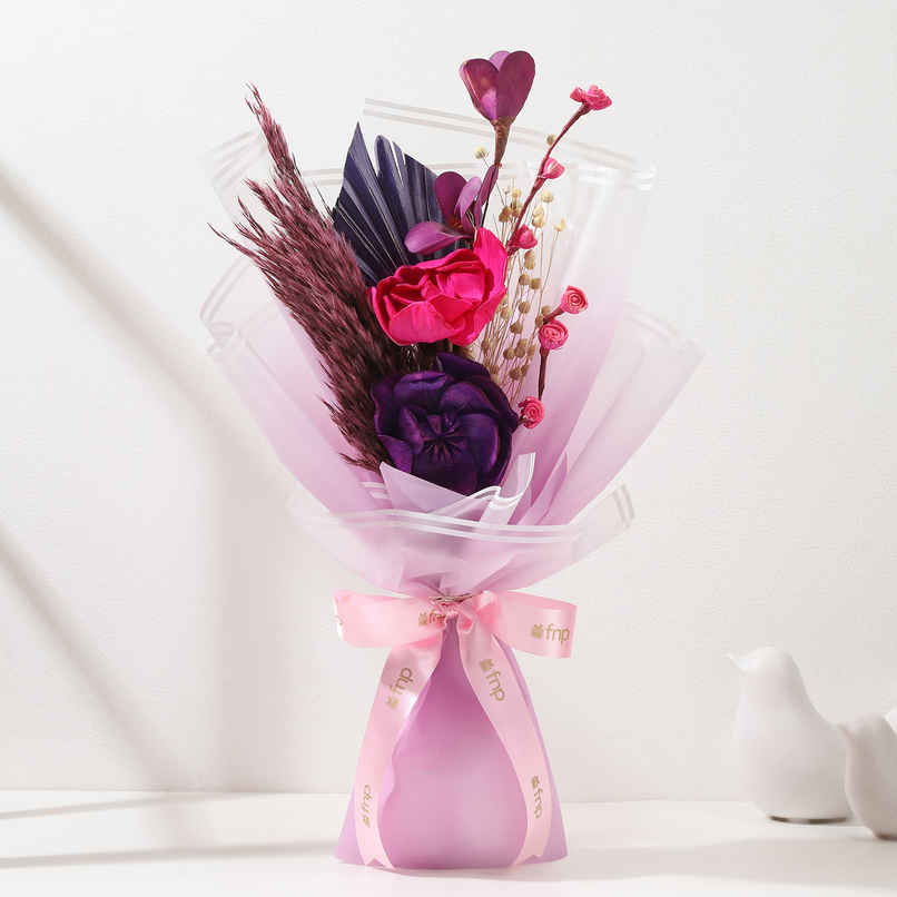 Earthy Shola Pith Flower Elegance Bouquet | Gift Set | FNP