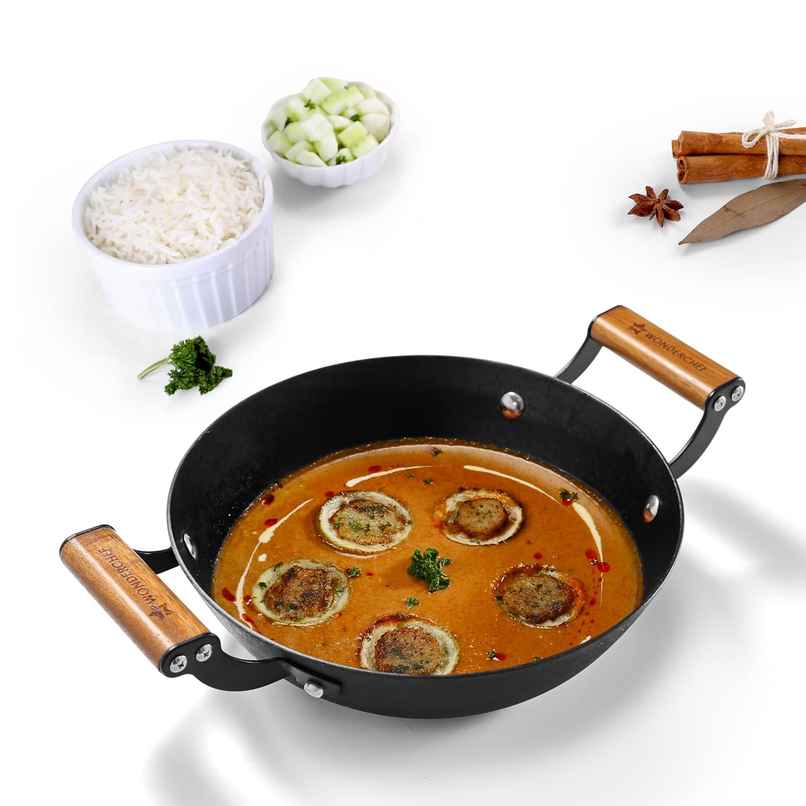 Wonderchef Pre-Seasoned Ferro Light 28Cm Kadhai | 3.2L