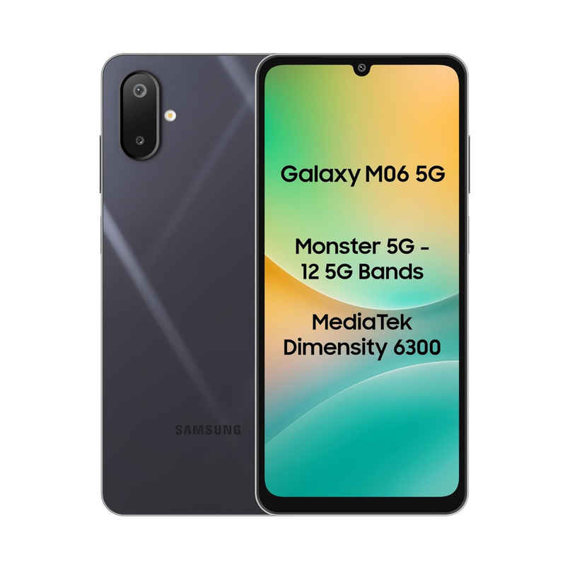 Samsung Galaxy M06 5G Blazing - Black | 4GB-64GB | Dimensity 6300 Samsung Galaxy M06 5G Blazing - Black | 4GB-64GB | Dimensity 6300