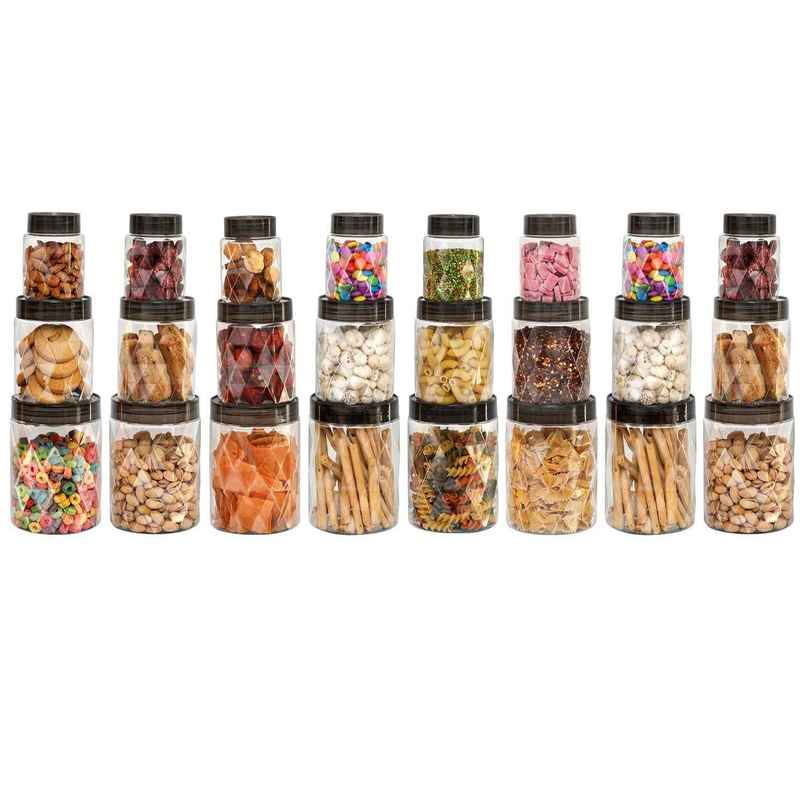 Cello Diamond Plastic Kitchen Storage Container|Set Of 24| Clear|300 ml| 650 ml| 1200 ml