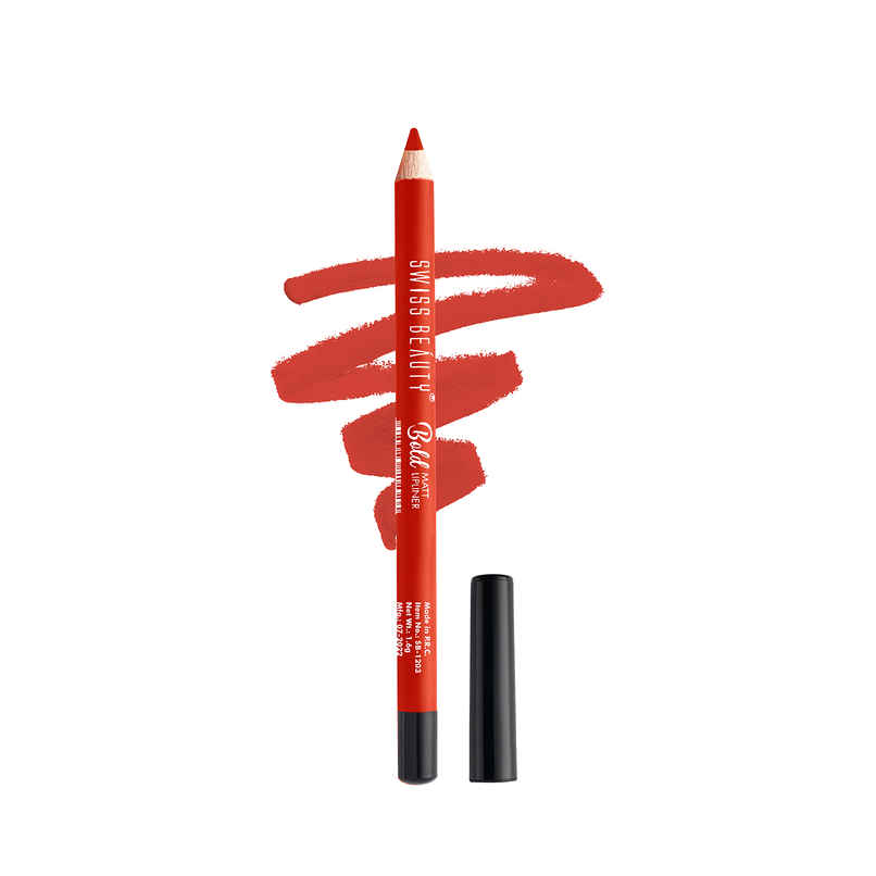 Swiss Beauty Bold Matt Lip Liner - 08 Orange Red Swiss Beauty Bold Matt Lip Liner - 08 Orange Red