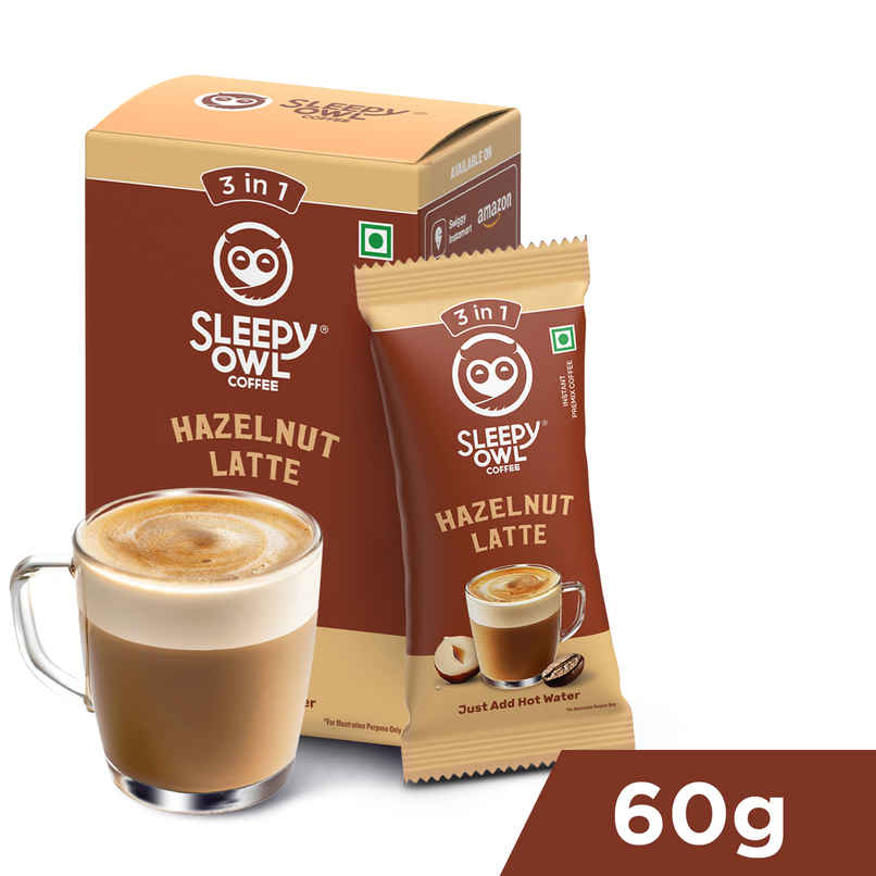 Sleepy Owl Hazelnut Latte Medium Roast Coffee Premix Sachets Sleepy Owl Hazelnut Latte Medium Roast Coffee Premix Sachets