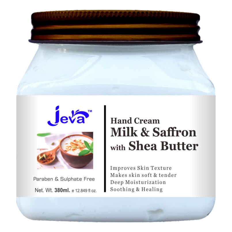 Jeva Milk and Saffron Hand Cream with Shea Butter Deep Moisturizing and Softening Gel Jeva Milk and Saffron Hand Cream with Shea Butter Deep Moisturizing and Softening Gel