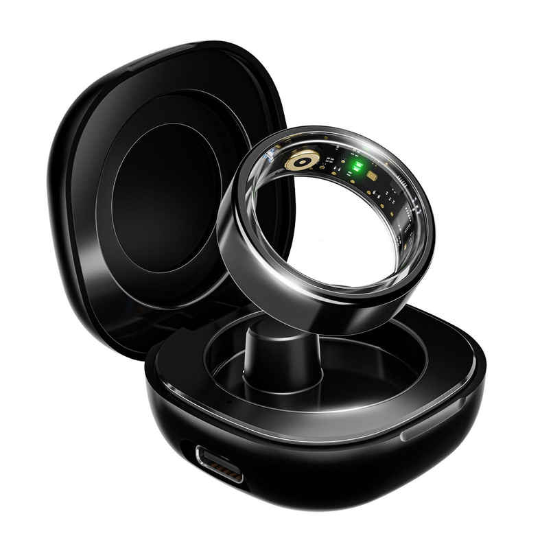 boAt SmartRing Active w/ Health Monitor, Magnetic Charging Case & Crest App (Size 9, Midnight Black) boAt SmartRing Active w/ Health Monitor, Magnetic Charging Case & Crest App (Size 9, Midnight Black)