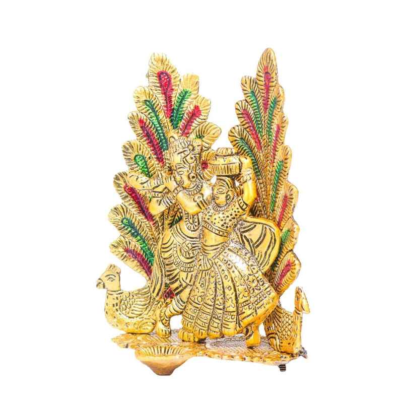 Traditional Peacock Design Diya | Golden | Metal | Diya-Pooja | Devnidhi