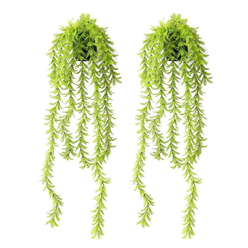 TIED RIBBONS Hanging Ferns Artificial Plant With Pot