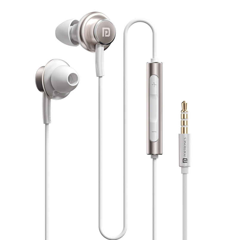 Portronics Conch Sigma A in Ear 3.5 mm Aux Wired Earphone | White