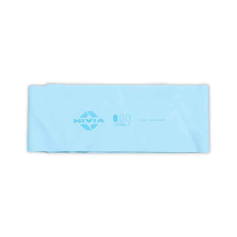 Nivia Stretch Band, Light Resistance Bands For Workout | 2.2 Kg Resistance Level - 1 | Light Blue