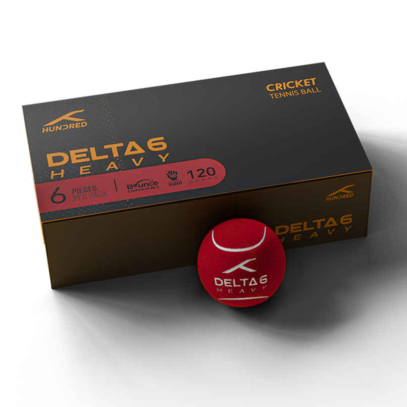 Hundred Delta 6 Heavy Cricket/Tennis Balls, Red