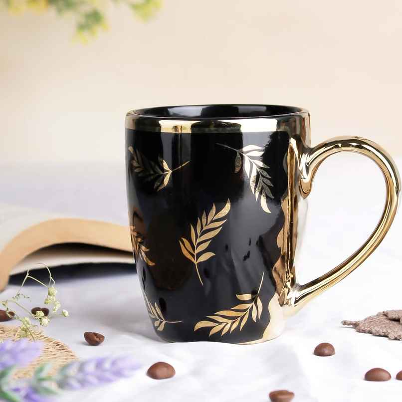 The Earth Store Golden Vine Ceramic Coffee Mug | 250 ml