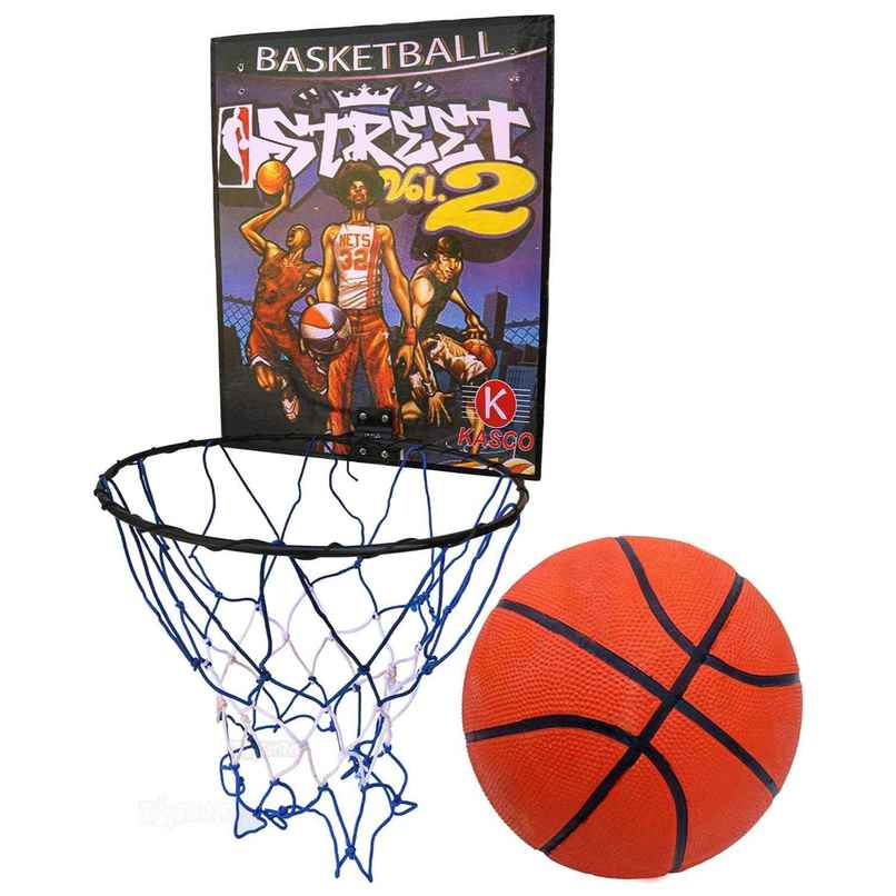 Toyshine Indoor And Wall Mountable Basketball Hoop And Nylon Net With No.5 Basketball