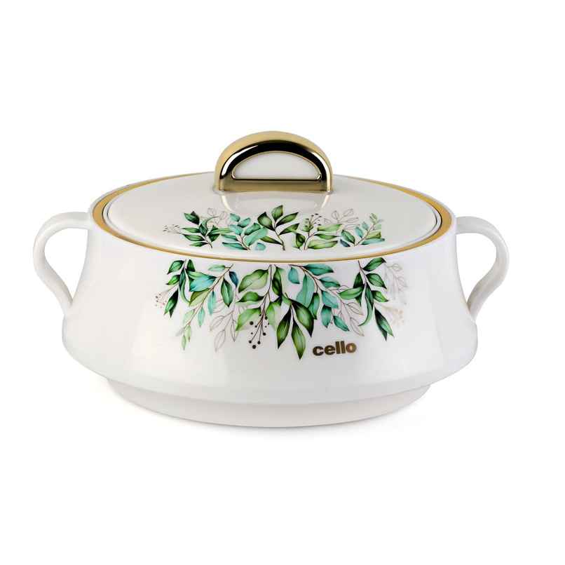 Cello Midas Inner Steel Insulated Casserole | White - 1500 ml