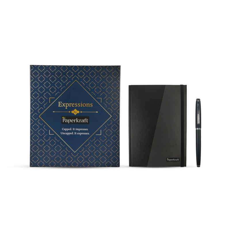 Paperkraft Expressions Gift Set (NB+ Pen)|Blue & Black Paperkraft Expressions Gift Set (NB+ Pen)|Blue & Black