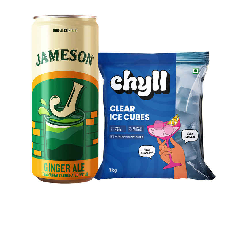 Chyll Ice Cubes (Cube Ice) (1kg) & Jameson Ginger Ale (250ml) Combo