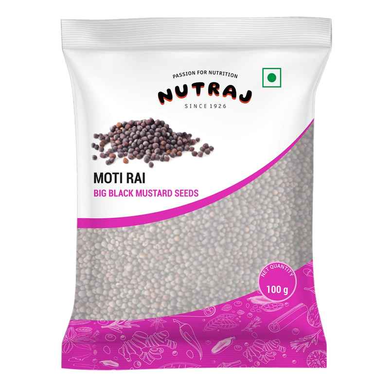 Nutraj Classic Moti Rai | Big Black Mustard Seeds | Pouch