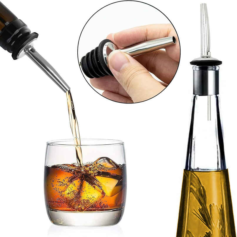 Perch Stainless Steel Liquor Pourer Drip Free Bottle Spout Perch Stainless Steel Liquor Pourer Drip Free Bottle Spout