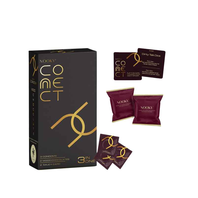 Nooky Connect (3 In 1)| Condoms, Chocolate & Mood Card