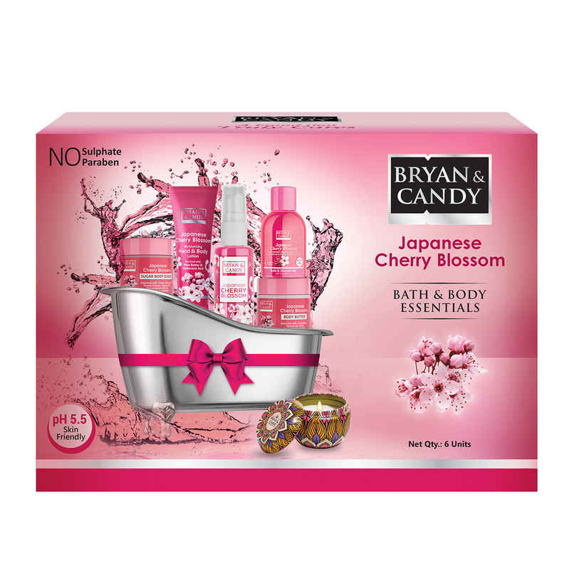 Bryan & Candy Japanese Cherry Blossom Bath Tub Essentials Gift Set Bryan & Candy Japanese Cherry Blossom Bath Tub Essentials Gift Set