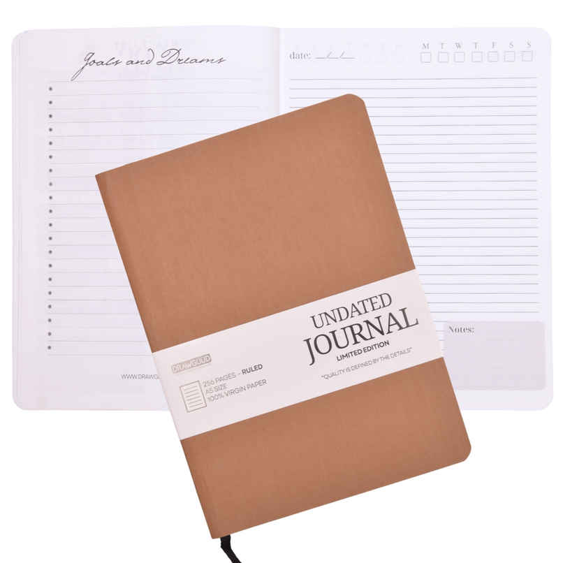 DRAWGUUD A5 Leatherite Journal Notebook | Hardbac | 100 GSM 256 pages Lined| Black | 14.5 x 21.3 cm DRAWGUUD A5 Leatherite Journal Notebook | Hardbac | 100 GSM 256 pages Lined| Black | 14.5 x 21.3 cm