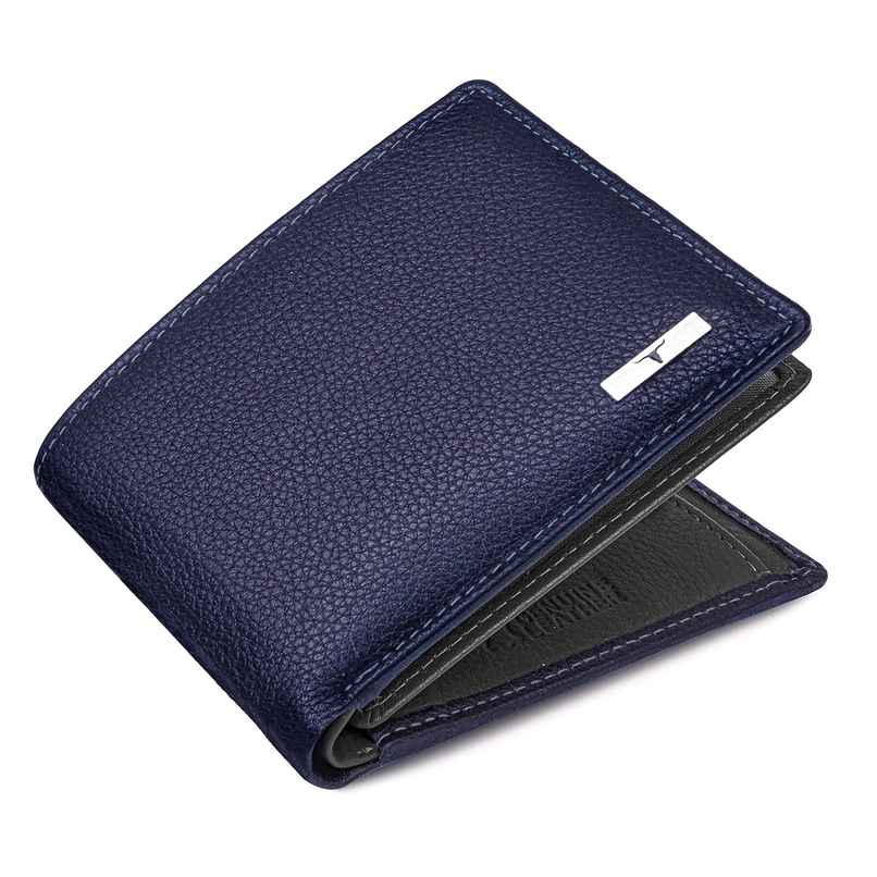Urban Forest Men's Kyle Leather Wallet | Blue & Grey