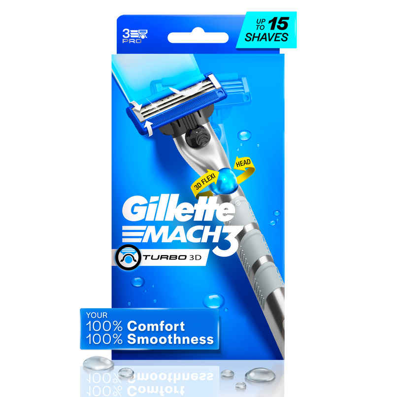 Gillette Mach 3 Turbo Manual Shaving Razor For Men Gillette Mach 3 Turbo Manual Shaving Razor For Men