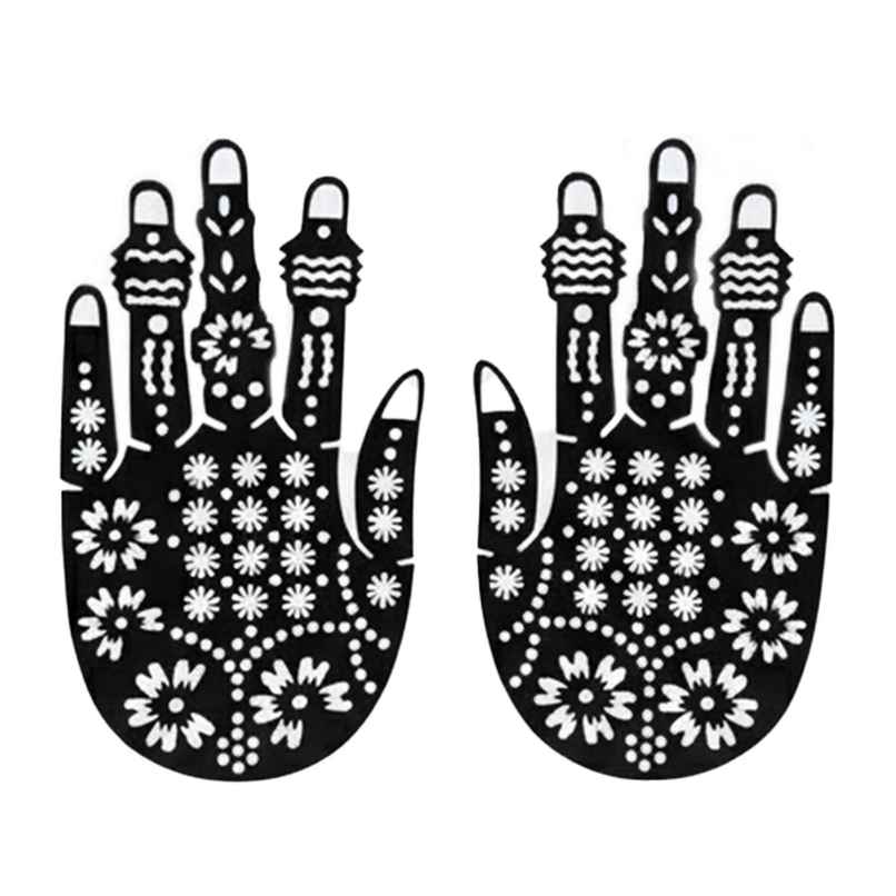 Midazzle Heena Stencils Mehandi Sticker | Small Pk1 | 2 pcs Design1 | MIHS0001 Midazzle Heena Stencils Mehandi Sticker | Small Pk1 | 2 pcs Design1 | MIHS0001