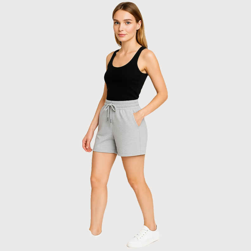 EQL Women's Pure Cotton Shorts | Light Grey Melange - XL