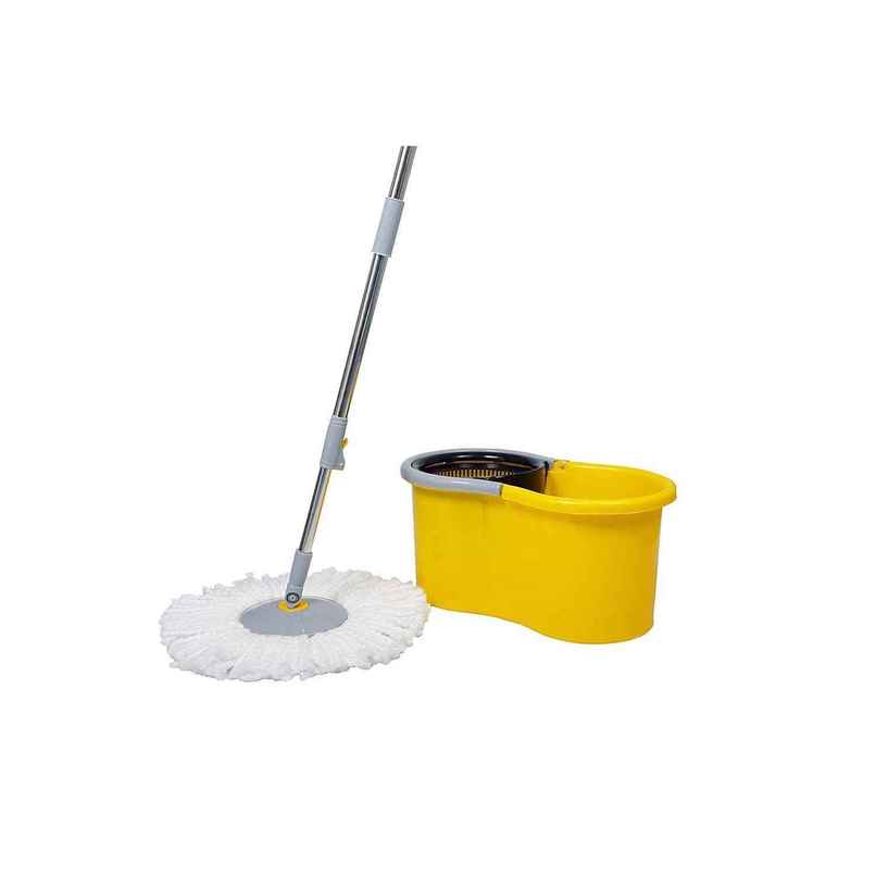 Esquire Elegant 360 Spin Bucket Mop Set With a Microfiber Refill - Yellow Color Esquire Elegant 360 Spin Bucket Mop Set With a Microfiber Refill - Yellow Color