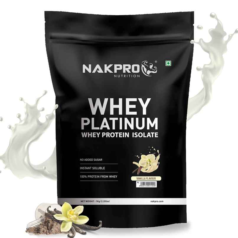 Nakpro Platinum Whey Protein Isolate Vanilla 28G Protein 6.4G Bcaa