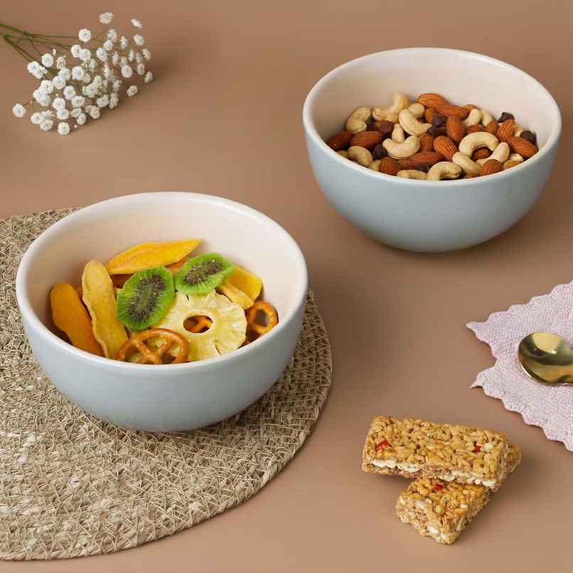 The Earth Store Grey Mellow Ceramic Bowl | 450 ml